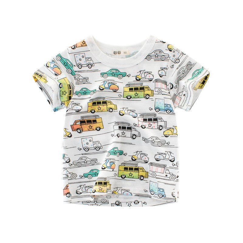 Kids Traffic Cars Shirt | Cotton Short-Sleeve Children's Shirt