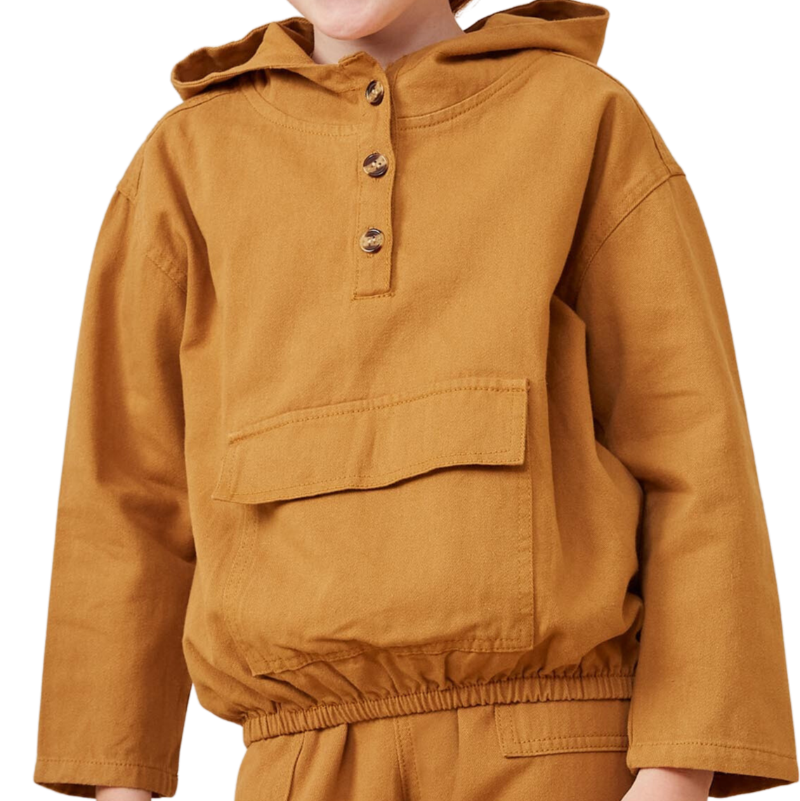 Kids Cargo Hoodie | Utilitarian Button Hooded Top