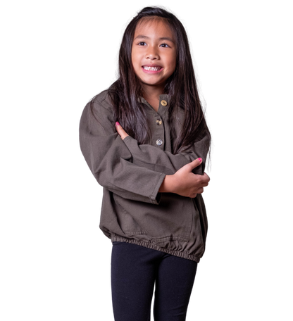 Kids Cargo Hoodie | Utilitarian Button Hooded Top