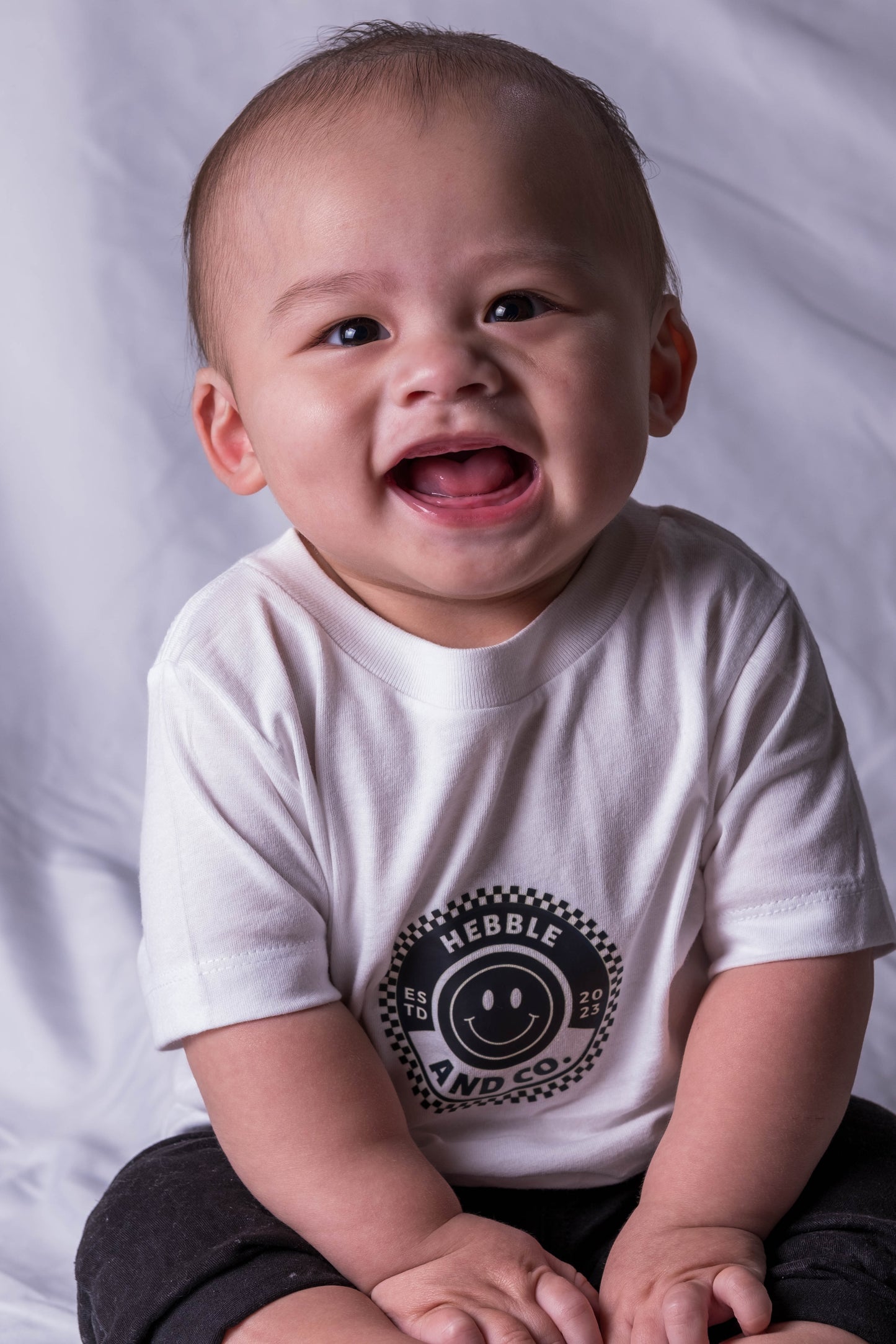 Baby Hebble & Co. T-Shirt | 3M to 24M White Logo Cotton Tee