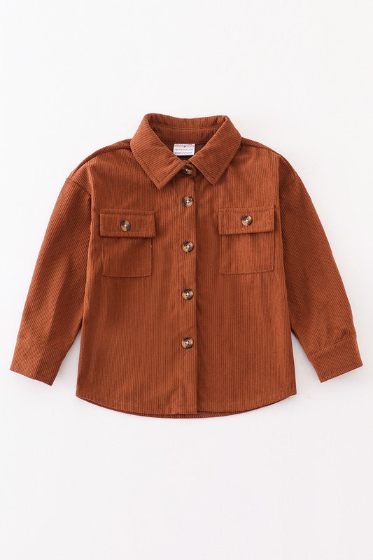 Big Kids Corduroy Button Down | Children's Textured Shacket