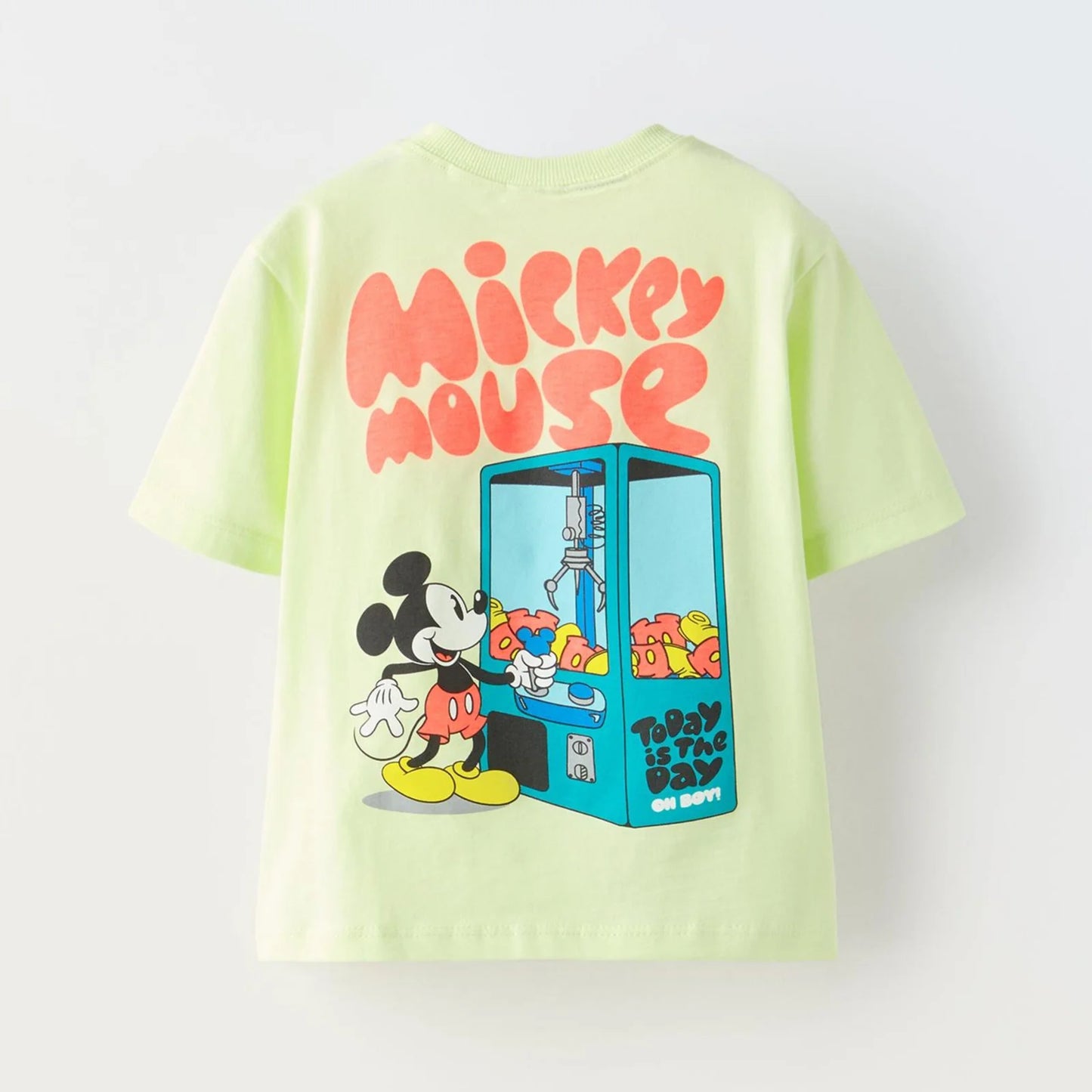 A Neon Claw Machine Mickey Shirt | Lime Green Character Toddler T-Shirt